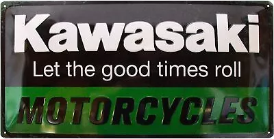 Retro Garage Bar Workshop Kitchen Tin Sign 10x20 In -Kawasaki - Kawasaki Motorcy • $24.15