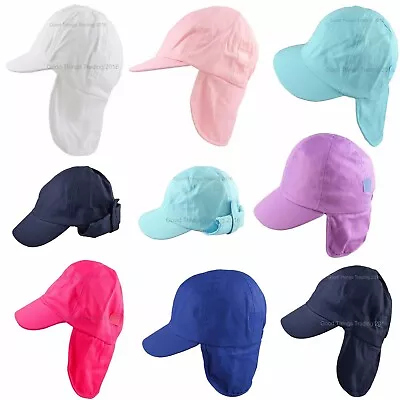 Baby Sun Hat Summer Legionnaires Baseball Cap Neck Flap Boys Girls Toddler 3M-2Y • £6.45