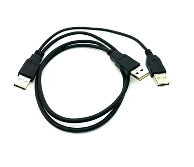 USB 2.0 A Male To 2 Dual USB Male Y Splitter Hub Power Cord Adapter Cable Fast • $6.29