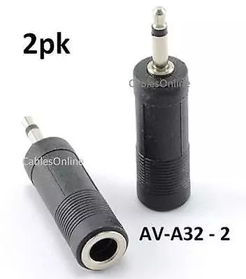 2pk 1/4  Mono Female Jack To 3.5mm Mono Plug Adapter • $5.99