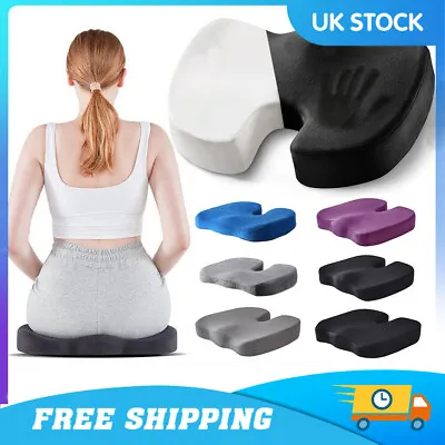 Cushion Pillow Orthopaedic Coccyx Back Pain Relief Memory Foam Office Chair UK • £10.69