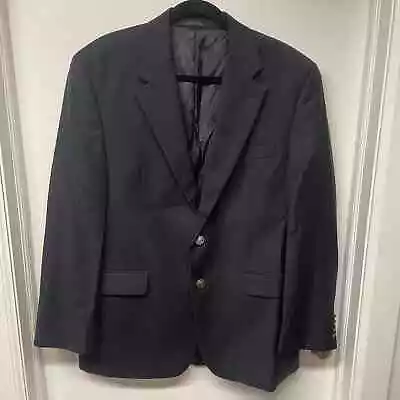 Michael Kors Mens Navy Blue 100% Wool 2 Button Blazer Size 42R Macys Single Vent • $38