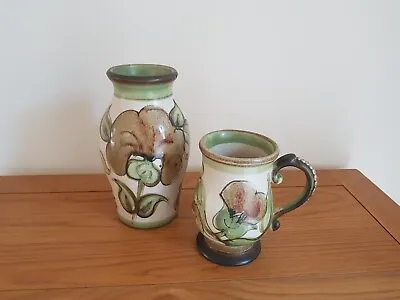 £15 • Buy Langley Pottery - Matching Jug And Vase - In Good Condition