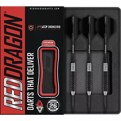 RED DRAGON Rat Pack Black Tungsten Darts Set 26g28g30g32g35g Flights&Stems • £29.90