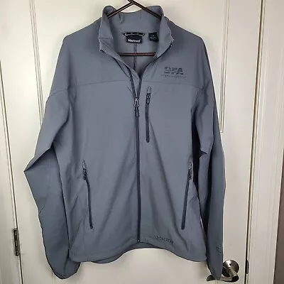 Marmot M3 Tempo Softshell Full Zip Gray Jacket DFA Logo Mens L • $35.99