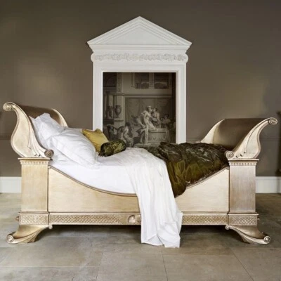 £610 • Buy And So To Bed King Size Sleigh Bed Gold With Bed Side Tables 12k NEW 