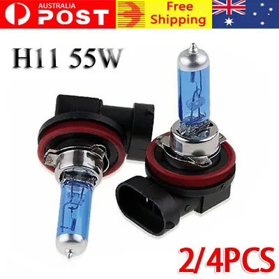 2/4x H11 12V 55W Xenon White 6000k Halogen Blue Car Head Light Lamp Globes Bulbs • $16.89