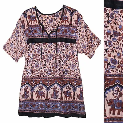 Indian Cotton Ethnic Floral Top Blouse For Women Boho Hippie Vintage Look Retro • $27.99