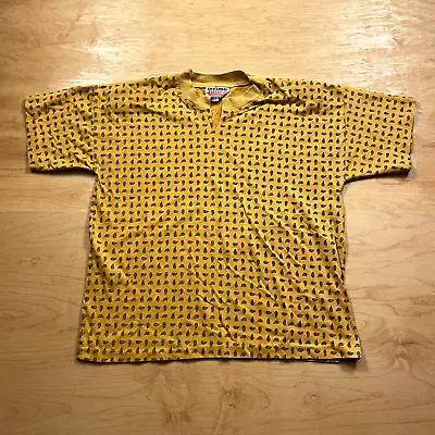 Vintage 80's Yellow Polka Dot Medium Short Sleeve VTG T-Shirt • $8.75