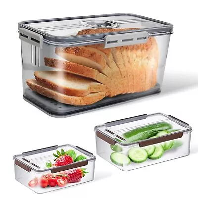 Bread Box Sealed Container With Time Recorder For Safely Storing Bread Homem... • $39.31