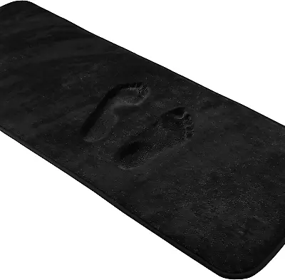Black Memory Foam Bathroom Runner Rug Long Narrow Bath Mat Non Slip Soft Absorbe • $39.12