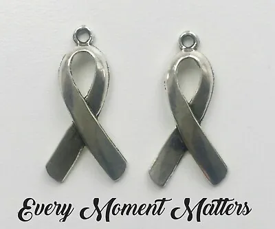 10 X Tibetan Silver HOPE AWARENESS CANCER RIBBON LARGE 32mm Pendant Charms • £2.45