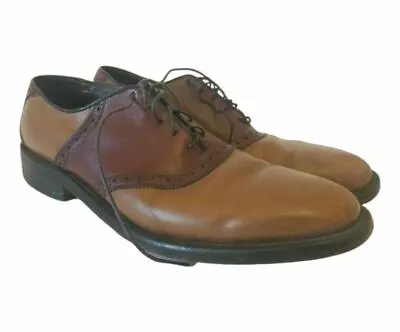 Allen Edmonds Leather Oxfords Vintage Saddle Shoes Burgundy Tan Size 10.5 Narrow • $55.50