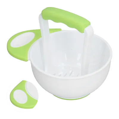 Baby Food Masher And Bowl Tool Kit Fruit Vegetable Mash Bowl With Grinding Tools • £7.80