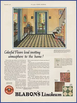 Vintage 1926 BLABON'S Linoleum Flooring Home Art Décor Ephemera 20's Print Ad • $11.21