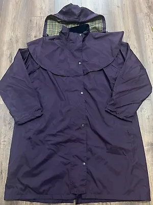 TARGET DRY STOCKMAN WIND & WATERPROOF RAIN COAT With CAPE & VENT Size 14 Purple • £29.13
