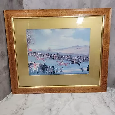 Large Framed James Pollard Print 'The Finish Line' Horse Racing Equestrianism • £49.99