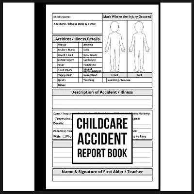 Childcare Accident Report Book Nursery & Preschool Accident & Incident Book T... • £7.06