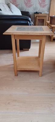 £25 • Buy M&S Small Oak Side Table With Glass Top Used