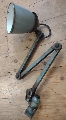 £89.95 • Buy Vintage EDL Enamel Grey 3 Section Industrial Machinist Lamp - Factory Light Cool
