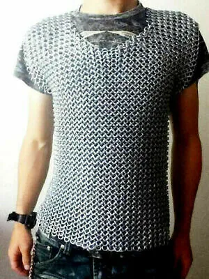 Aluminium Chainmail Butted Ring Alluminum Medium Size Chainmaille Shirt LARP • £44.60