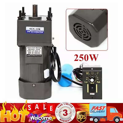 110V 250W AC Gear Reduction Motor Electric + Variable Speed Control Reversible • $135.85