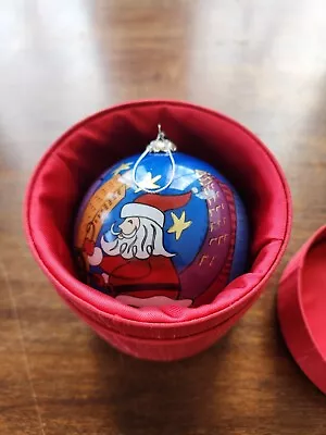 $17.95 • Buy 2006 Pier 1 Li Bien Santa And Reindeer Ornament Reverse Inside Painted