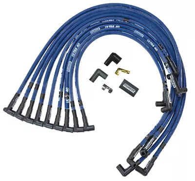 MOROSO Ultra 40 SBC 350 Sleeved Spark Plug Wires 90 Deg Boots HEI Under Header • $235.99