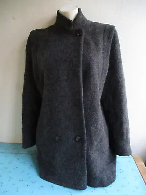 Karen Petites Wool Mohair Coat With Shoulder Flanges Gray Womens Medium Vintage • $19.99