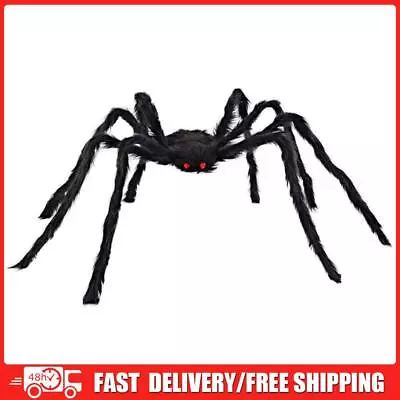 Halloween Spider Black & Hairy - Giant Scary Home Decor Prank Toy (150cm) • $31.23