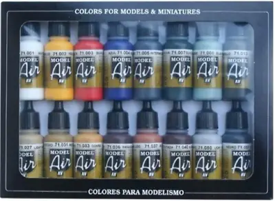 Vallejo Model Air Basic Colors Acrylic Paint Set For Air Brush - Assorted Pack • £34.56