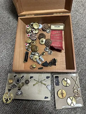 Antique Brass Military Medals Collection Lot Army Soldier War WWII • $49