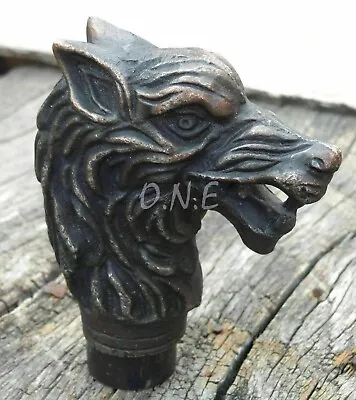 $14.94 • Buy Antique Wolf Head Handle Only For Cane Walking Stick Amazing Vintage Best Gift