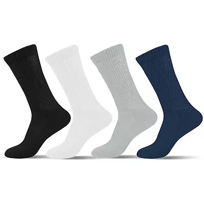 3-6 Pairs Diabetic Soft Cotton Non-Binding Wide Loose Top Socks For Mens Womens • $17.99