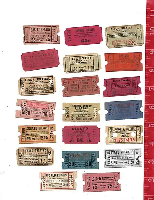 Vintage Lot Collection 20 Different Old Theatre Tickets #3 • $14