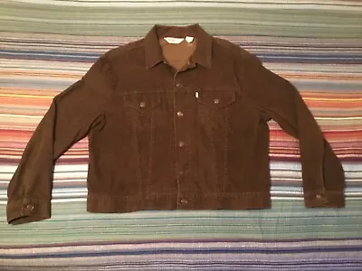 Vintage 1970s LEVI’S Dark Brown Corduroy Type 3 Trucker Jacket Made In USA Sz 50 • $175