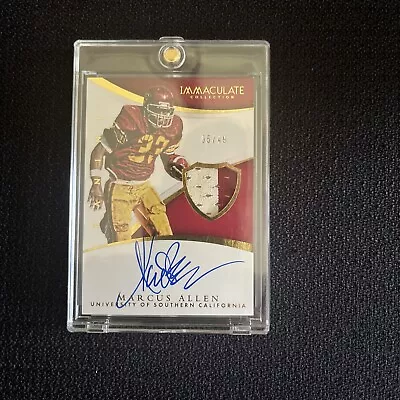 Marcus Allen 2015 Immaculate Game Worn Patch Auto 05/49 USC And HOF • $50