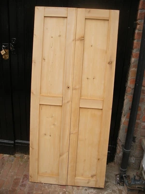 £120 • Buy Pair Of Reclaimed Victorian / Edwardian Stripped Pine Cupboard Doors