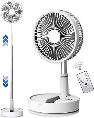 Oscillating Fan With Remote Control Rechargeable Operated Timer Travel Fan White • $53.98