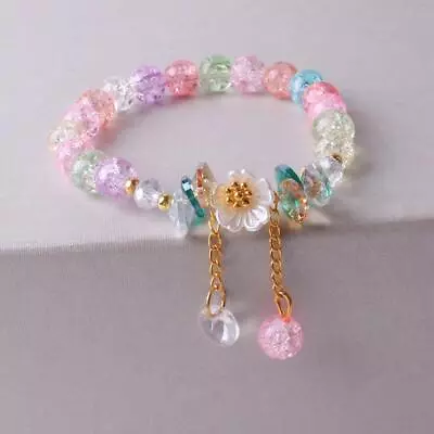 Beautiful Daisy Beaded Charm Bracelet Women Girls Childrens Jewellery Gift • £3.10