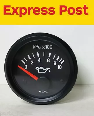 VDO COCKPIT VISION 1000kpa 52mm 12v OIL PRESSURE GAUGE  AUTOMOTIVE MARINE 4WD • $52