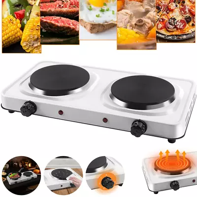 2000W Electric Hot Plate Cooker Double Portable Table Top Kitchen Hob Stove UK • £21.99