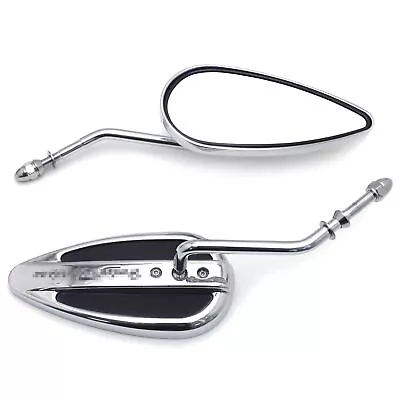 Chrome 8mm H-D Teardrop Mirror For Harley Davidson Sportster Low Glide Softail • $25.99