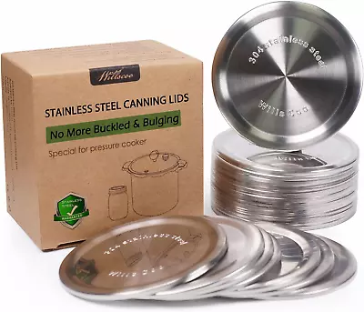 304 Stainless Steel Wide Mouth Canning Lids Mason Jar Lids Special For Pressur • $23.02