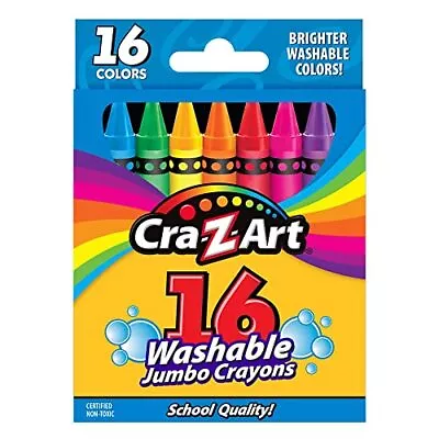 Cra-Z-Art Jumbo Washable Crayons Assorted Colors 16 Count (Pack Of 1) Crayons • $14.47