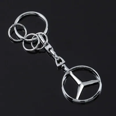 Chrome Silver Metal Car Keychain Keyring Key Chain Accessories For Mercedes Benz • $10.99