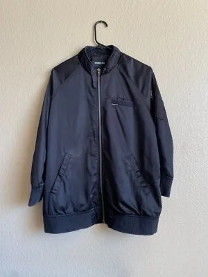 Members Only Black Full Zip Classic Bomber Jacket Pockets Men Size Large • $30