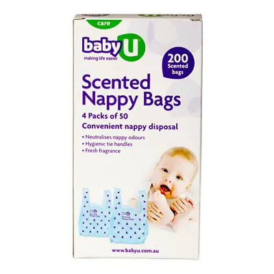 200pc Baby U Scented Nursery Disposable Nappy Bags Diaper Disposal Storage Sack • $18