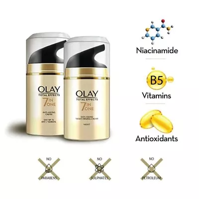 Olay Total Effects 7 In One Anti Aging Day Cream Normal 50 G / Night Cream 50 G • $14.50