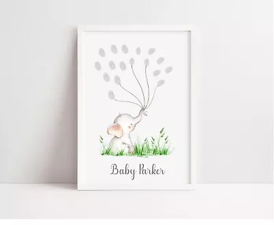 £6 • Buy Baby Shower Guest Book Print, Fingerprint Guest Book, Girls Boys Baby Shower